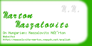 marton maszalovits business card